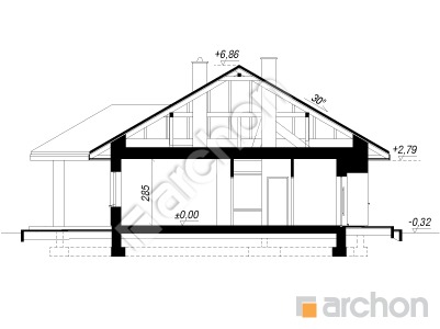 Проєкт будинку ARCHON+ Будинок під червоною горобиною 15 (Г) Розріз будинку