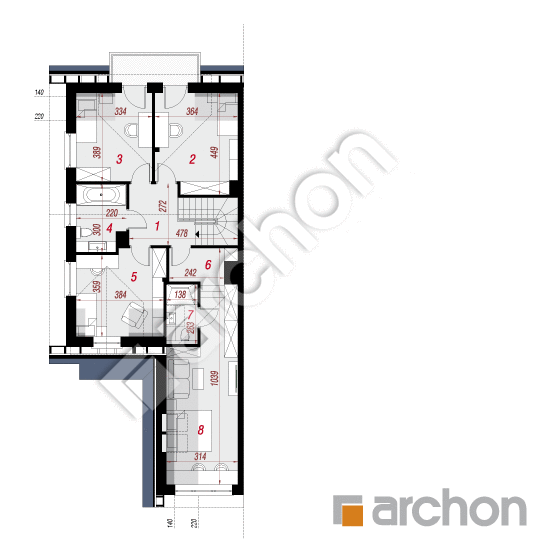 Проект дома ARCHON+ Дом в клематисах 6 (Б) вер.2 План мансандри