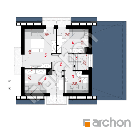 Проект будинку ARCHON+ Будинок в рододендронах 22 План мансандри
