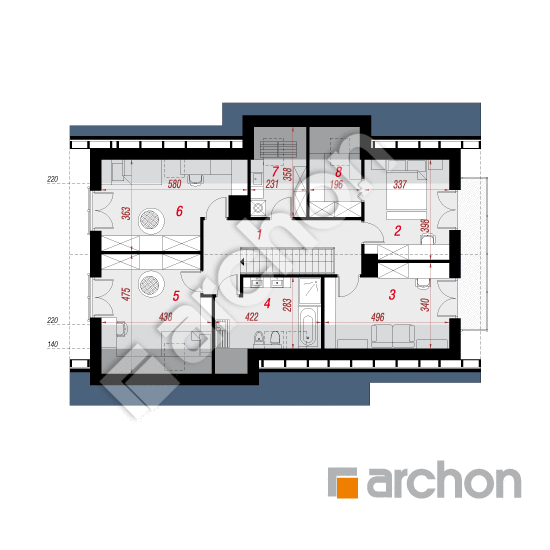 Проект будинку ARCHON+ Будинок в аурорах (Г2) План мансандри
