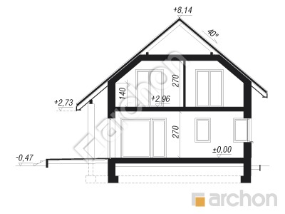 Проект дома ARCHON+ Дом в аурорах (Г2) Розріз будинку