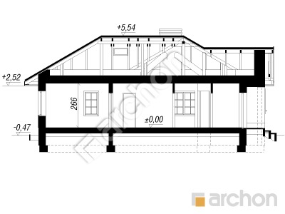 Проект дома ARCHON+ Дом в эрагростисах вер. 2 Розріз будинку