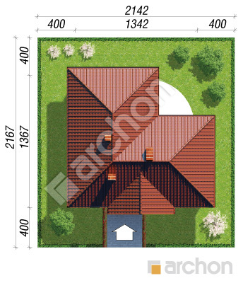 Проект дома ARCHON+ Дом в эрагростисах вер. 2 Ситуація