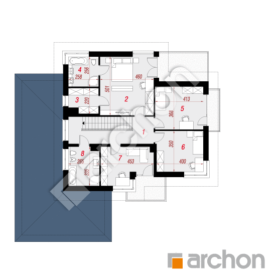 Проект будинку ARCHON+ Вілла Олівія 3 (Г2П) План першого поверху