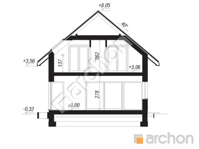 Проект дома ARCHON+ Дом в мотыльках Розріз будинку
