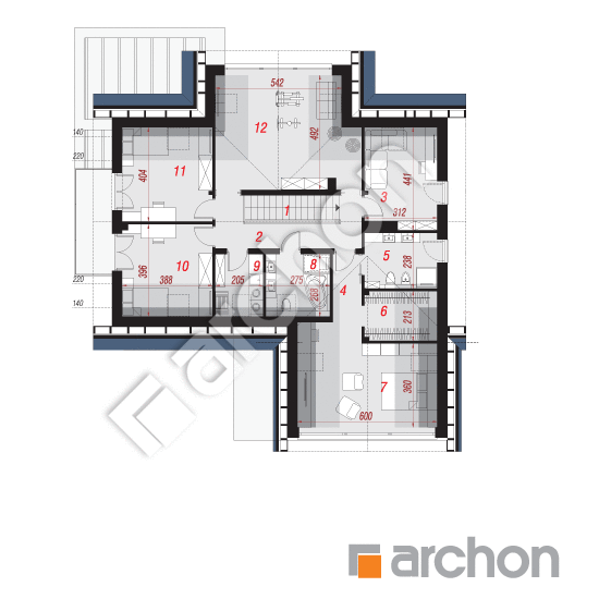 Проект дома ARCHON+ Дом в фелициях 2 (Г2Е) ВИЭ План мансандри