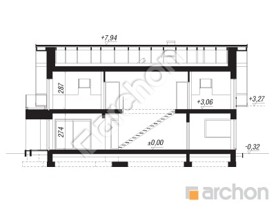 Проект дома ARCHON+ Дом в фелициях 2 (Г2Е) ВИЭ Розріз будинку