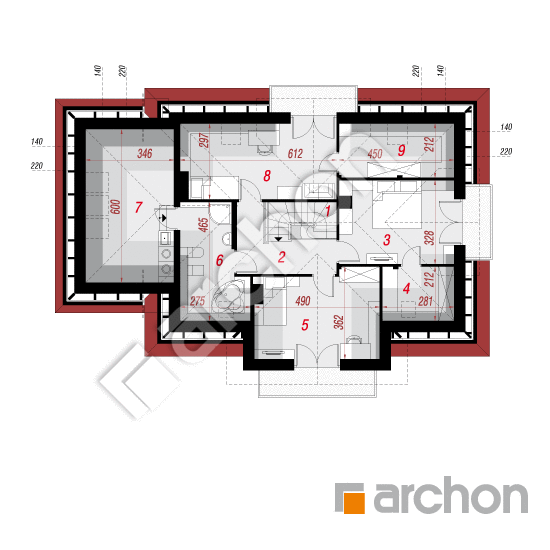 Проект дома ARCHON+ Дом в лобелиях 3 вер.2 План мансандри