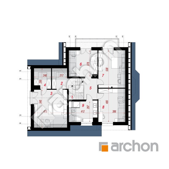 Проект будинку ARCHON+ Будинок в тамариску 8 (П) План мансандри