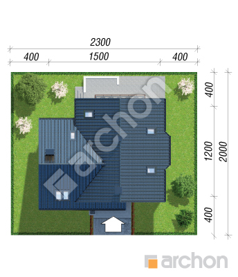 Проект дома ARCHON+ Дом в тамарисках 8 (П) Ситуація
