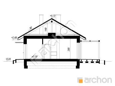 Проєкт будинку ARCHON+ Будинок у вівсянниці 2 Розріз будинку