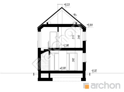 Проєкт будинку ARCHON+ Будинок в рівіях 11 Розріз будинку