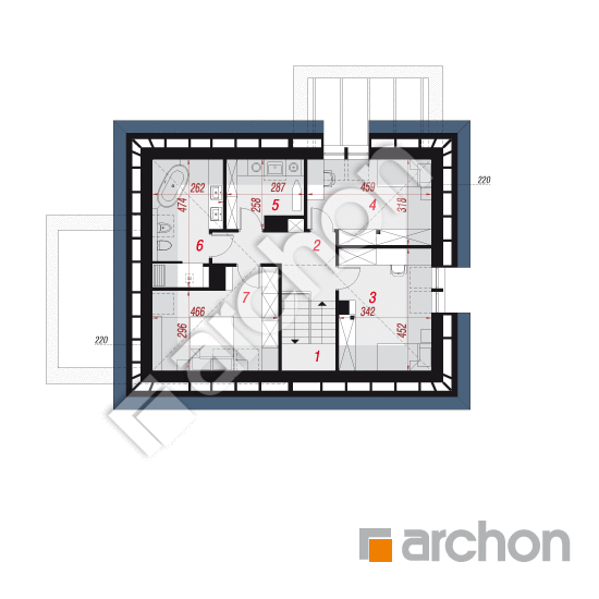 Проект будинку ARCHON+ Будинок в малинівці 12 План мансандри