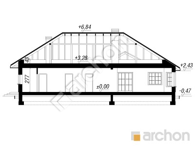 Проект дома ARCHON+ Дом в гаурах 5 Розріз будинку