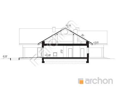 Проект дома ARCHON+ Дом в ренклодах 18 (Г2) Розріз будинку