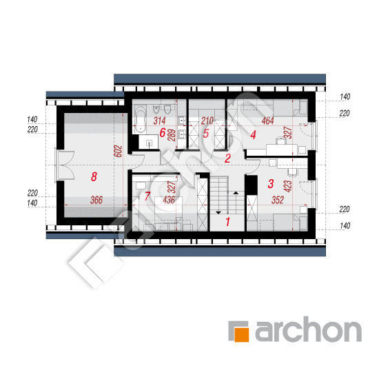Проект дома ARCHON+ Дом в малиновках 20 (Г) План мансандри