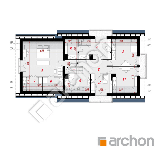 Проект дома ARCHON+ Дом в каллах 2 (Г2) вер.2 План мансандри