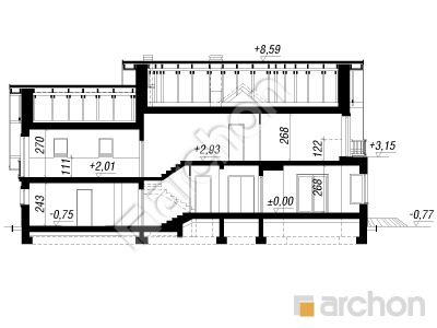 Проект дома ARCHON+ Дом в каллах 2 (Г2) вер.2 Розріз будинку