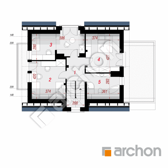 Проект будинку ARCHON+ Будинок в амарилісах (П) вер. 2 План мансандри