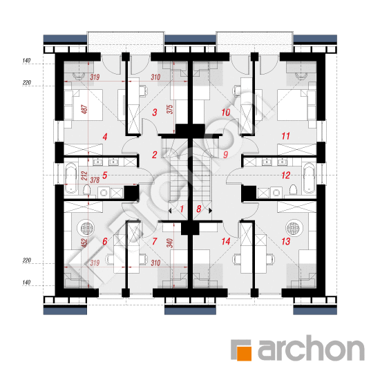 Проект будинку ARCHON+ Будинок під гінко (ГР2А) План мансандри