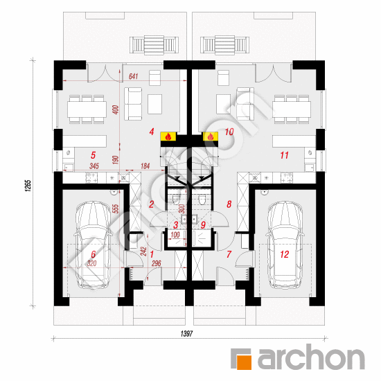 Проект будинку ARCHON+ Будинок під гінко (ГР2А) План першого поверху