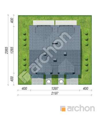 Проект дома ARCHON+ Дом под гинко 19 (ГР2А) Ситуація