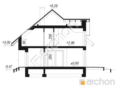 Проект дома ARCHON+ Дом в серебрянках Розріз будинку