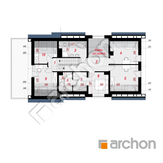 Проект дома ARCHON+ Дом в молиниях (Г2) План мансандри