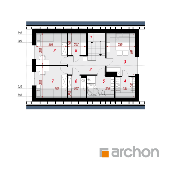 Проект будинку ARCHON+ Будинок в шишковиках 5 План мансандри