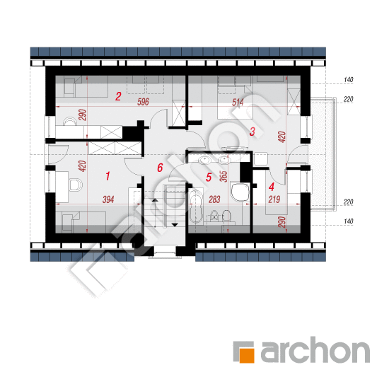 Проект будинку ARCHON+ Будинок в амарилісах 6 План мансандри