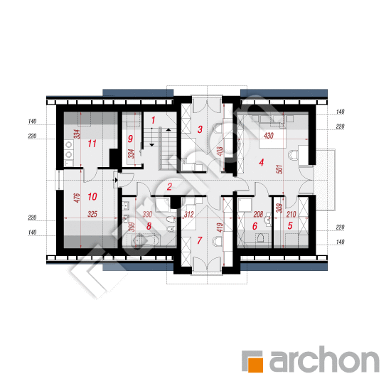 Проект дома ARCHON+ Дом в лобелиях 5 План мансандри