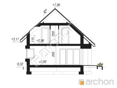 Проект дома ARCHON+ Дом в лосанах Розріз будинку