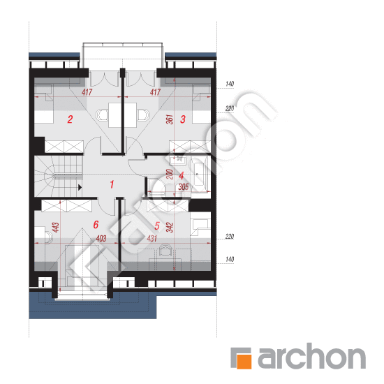 Проект будинку ARCHON+ Будинок в клематисах 3 вер. 2 План мансандри