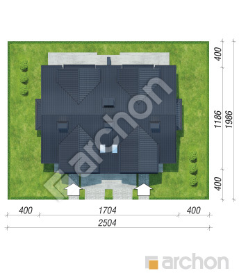 Проєкт будинку ARCHON+ Будинок в клематисах 9 вер. 2 Ситуація