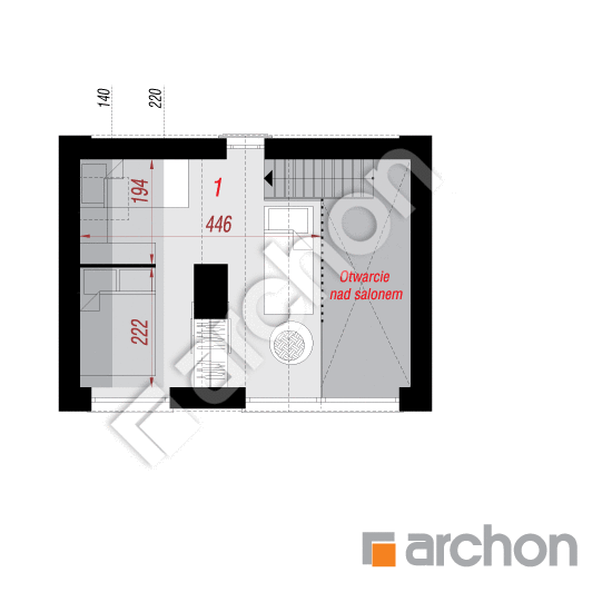 Проект дома ARCHON+ Летний домик под леском вер. 2 План мансандри