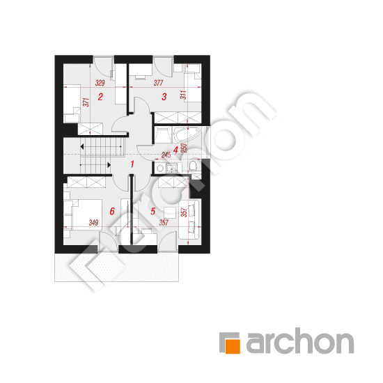 Проект будинку ARCHON+ Будинок в нарцисах (А) План мансандри