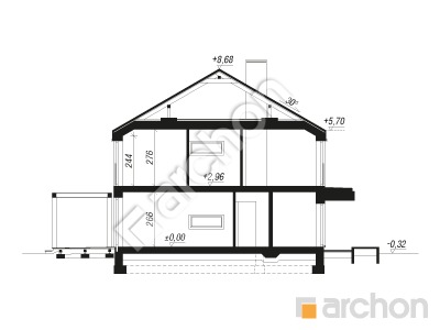 Проект дома ARCHON+ Дом в нарциссах (А) Розріз будинку