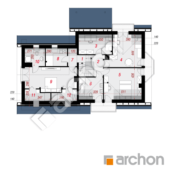 Проект будинку ARCHON+ Будинок в тамариску 9 (Г2) План мансандри
