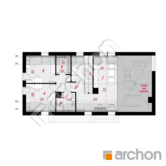 Проект будинку ARCHON+ Будинок в естрагоні План мансандри