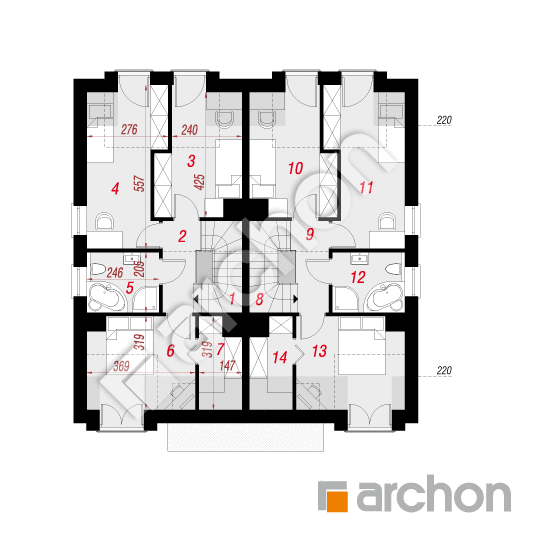 Проект дома ARCHON+ Дом под гинко 9 (Р2Н) План мансандри