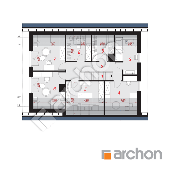 Проект будинку ARCHON+ Будинок в комміфорах План мансандри