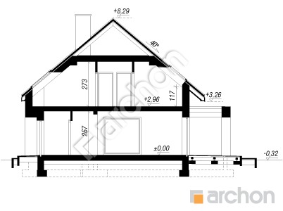 Проєкт будинку ARCHON+ Будинок в комміфорах Розріз будинку