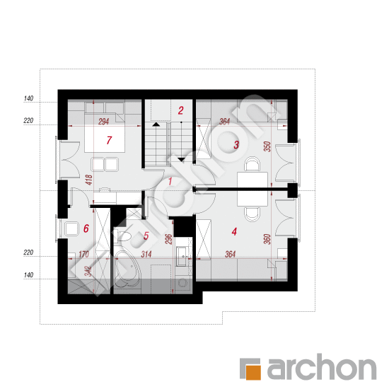 Проект дома ARCHON+ Дом в хлорофитуме 8 План мансандри