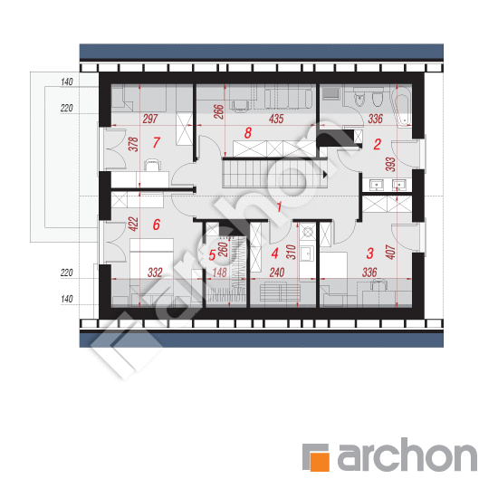 Проект будинку ARCHON+ Будинок в ізопірумі 8 План мансандри