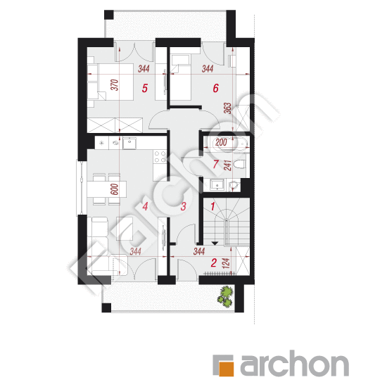Проект будинку ARCHON+ Будинок при тракті (Р2Б) План мансандри