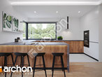 Проект дома ARCHON+ Дом в цикории визуализация кухни 1 вид 1