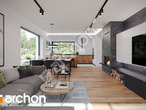 Проект дома ARCHON+ Дом в цикории дневная зона (визуализация 1 вид 2)