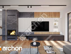 Проект дома ARCHON+ Дом в цикории дневная зона (визуализация 1 вид 4)
