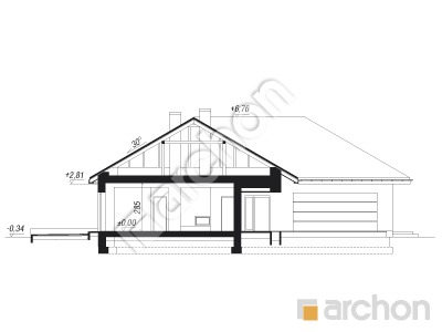 Проєкт будинку ARCHON+ Будинок в бузку 4 (Г2) Розріз будинку