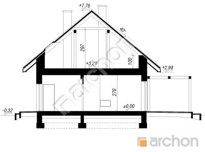 Проект дома ARCHON+ Дом в смородине 2  Розріз будинку